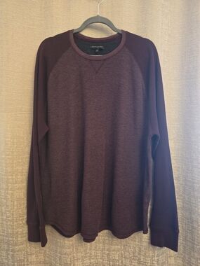 Banana Republic Burgundy Waffle Knit Crewneck Pullover